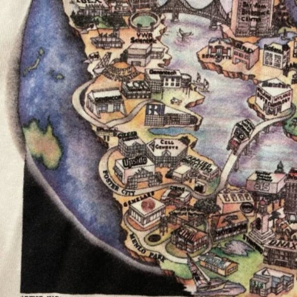 Vintage 1991 Biotech Bay California Jerzees Size XL‎ Sweater Made In USA White - Picture 7 of 12